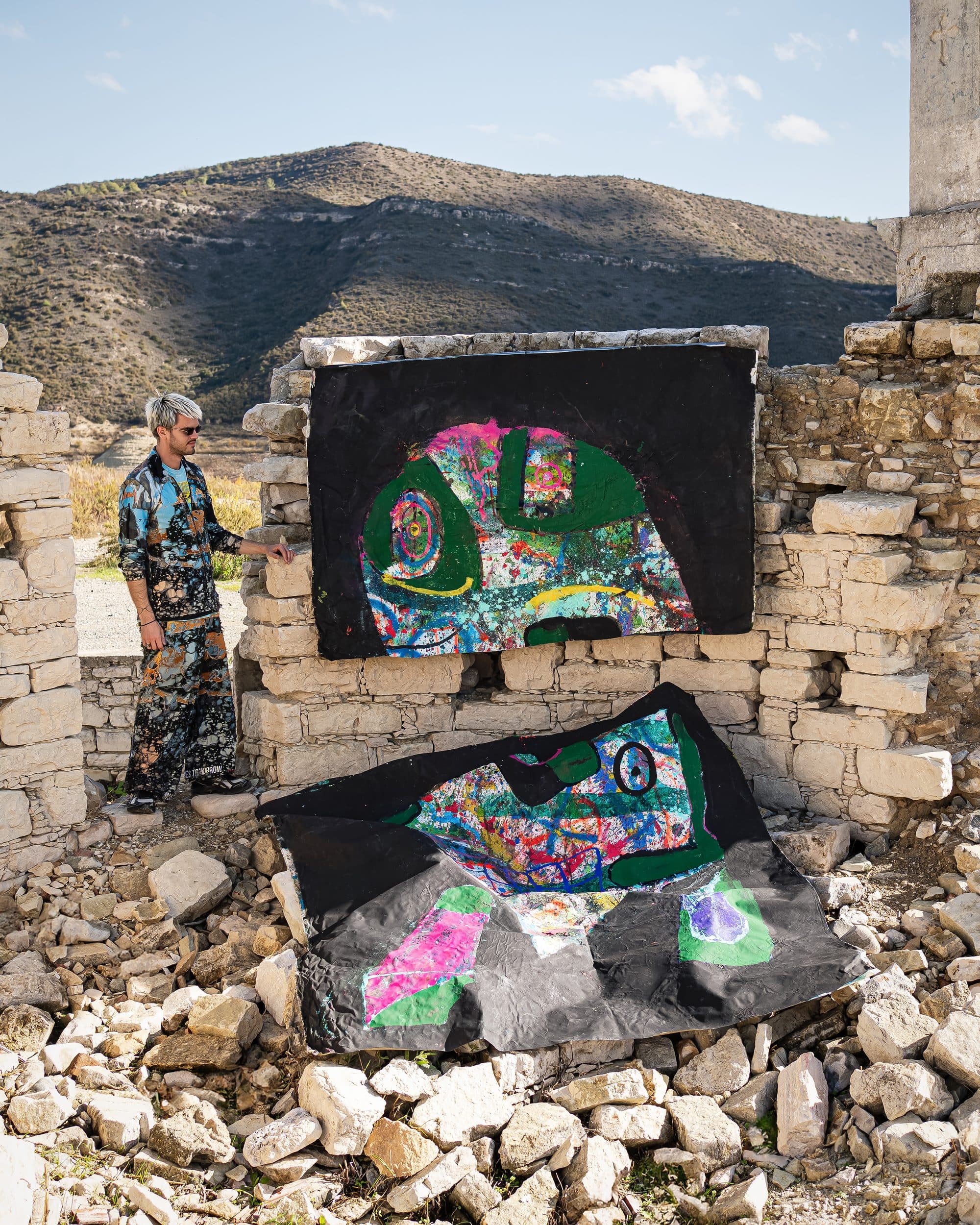 Work staged in a real ruin