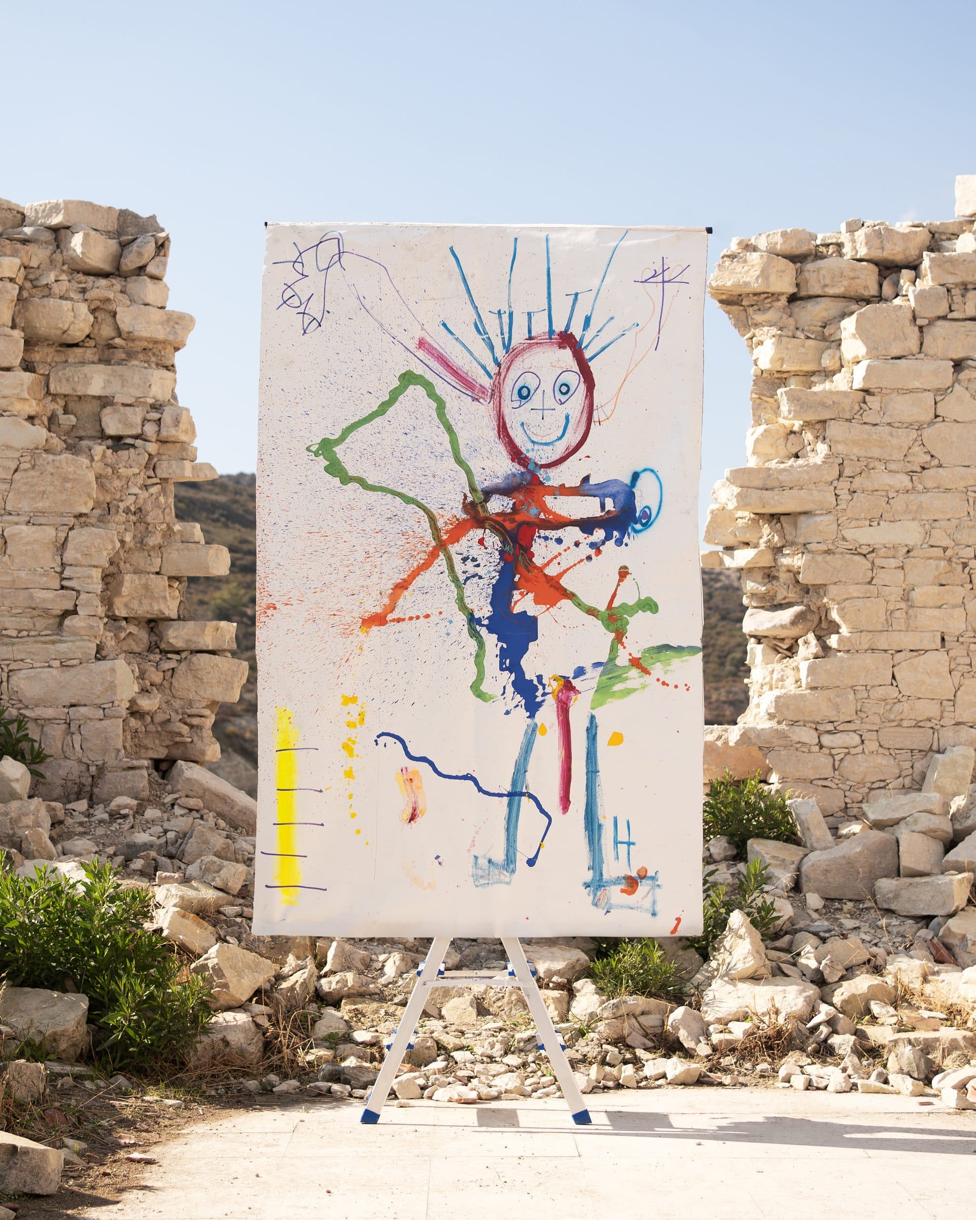 Work staged in a real ruin